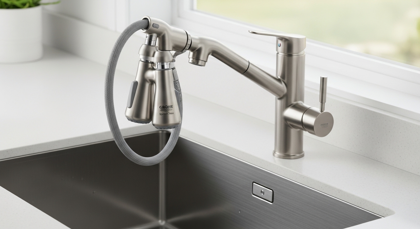 pull out kitchen tap grohe