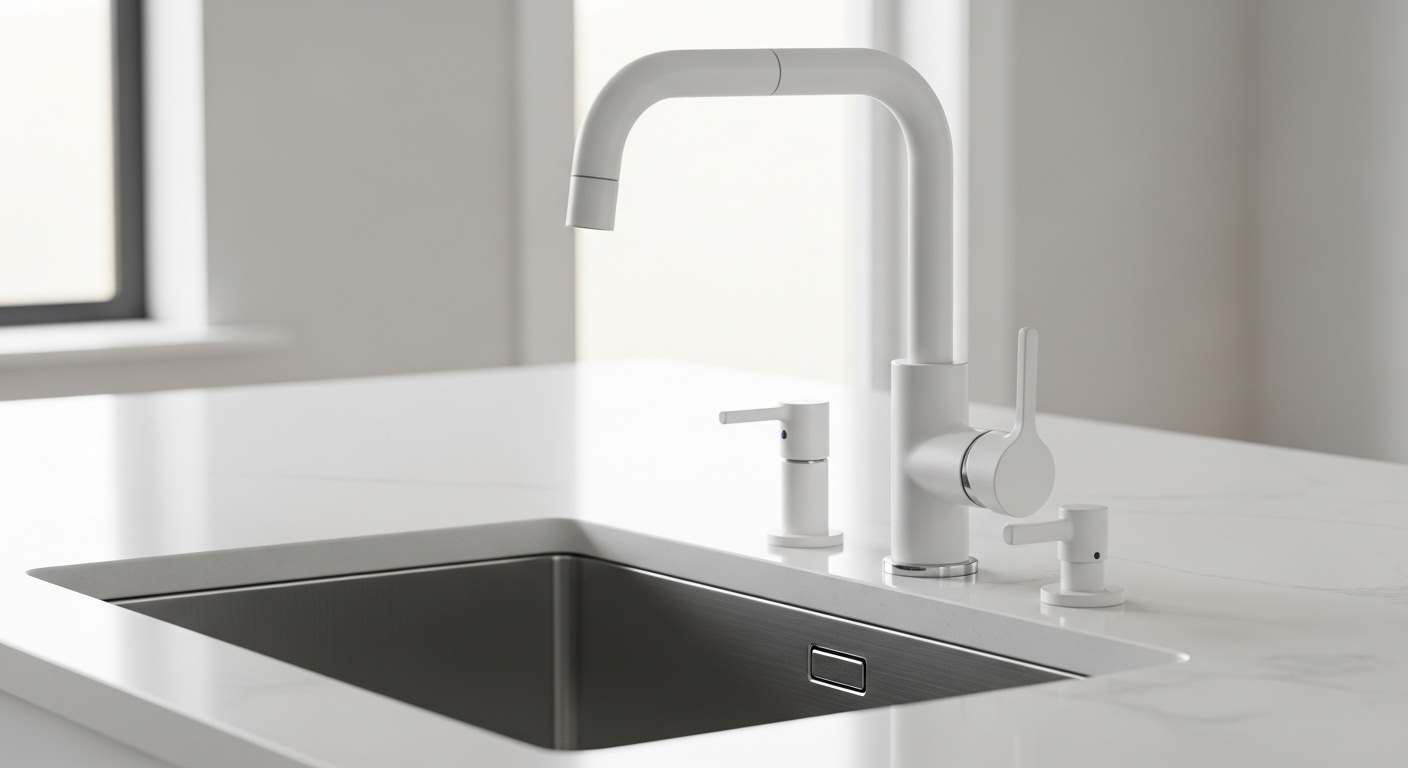white kitchen tap with filter