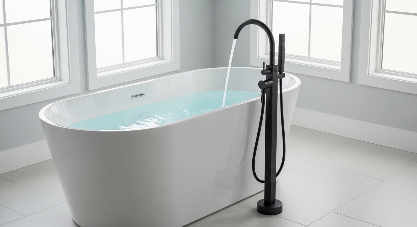 freestanding tub shower faucet combo