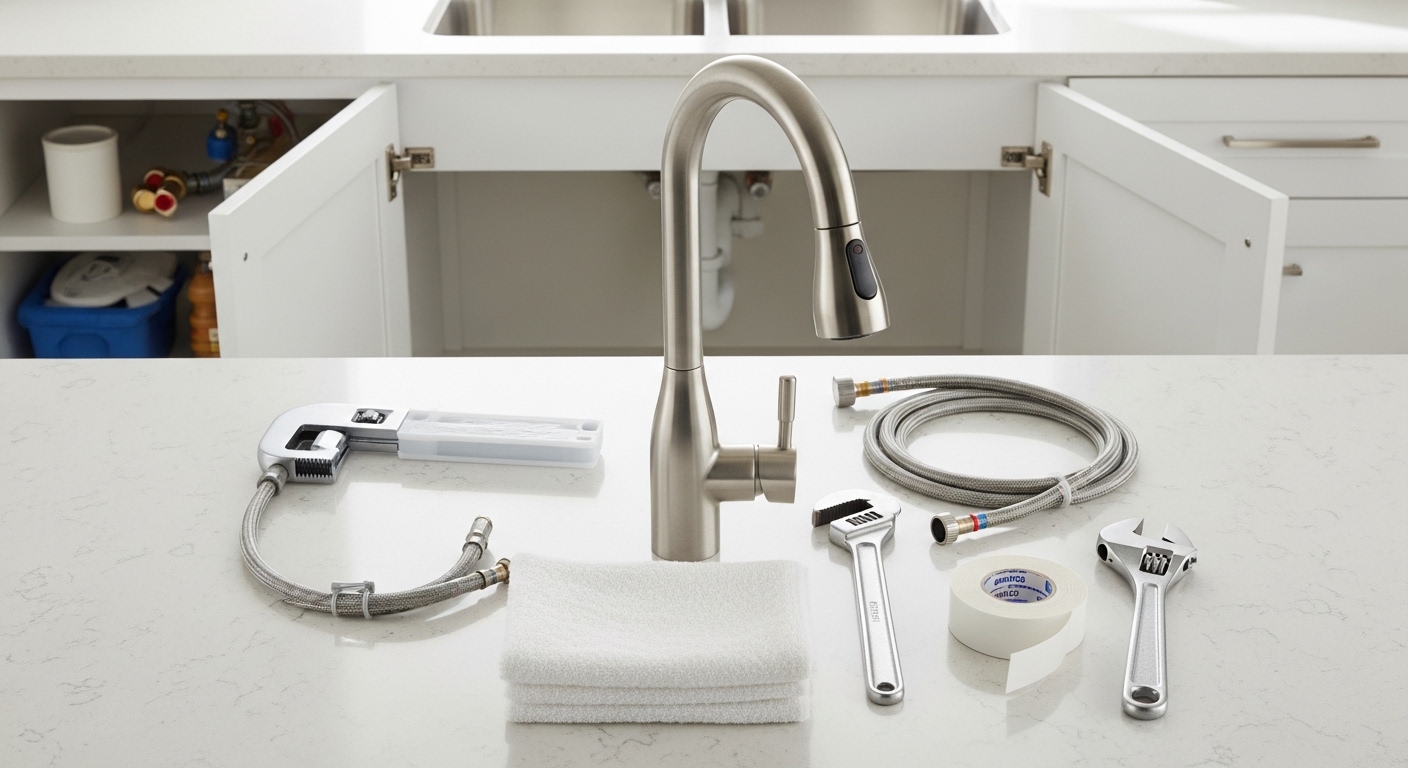 how to set up kitchen faucet