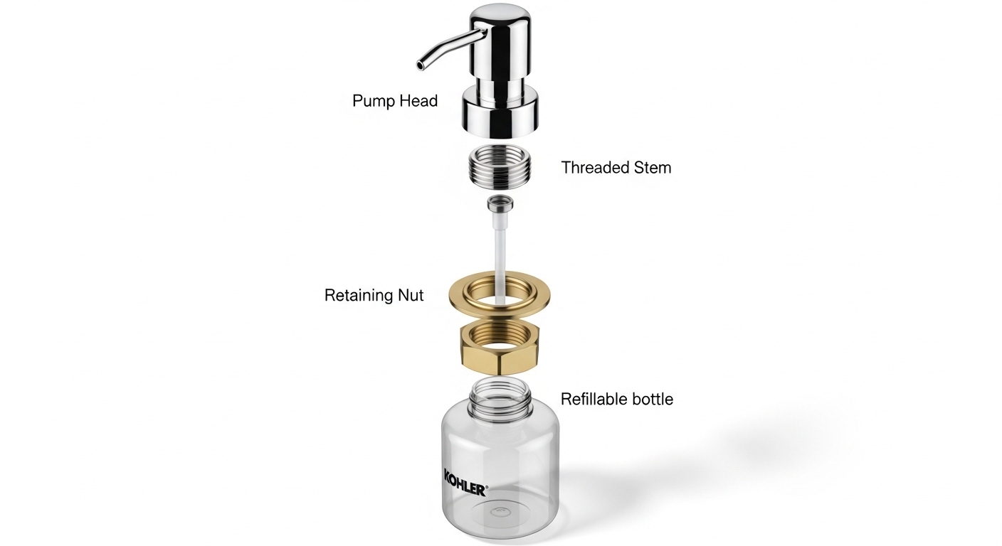 kohler faucet soap dispenser parts