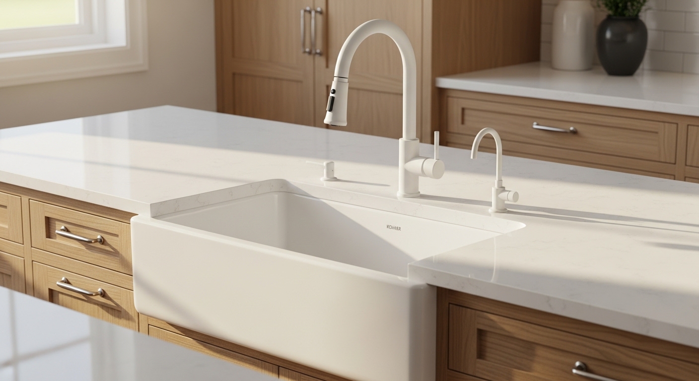 kohler white kitchen sink faucet