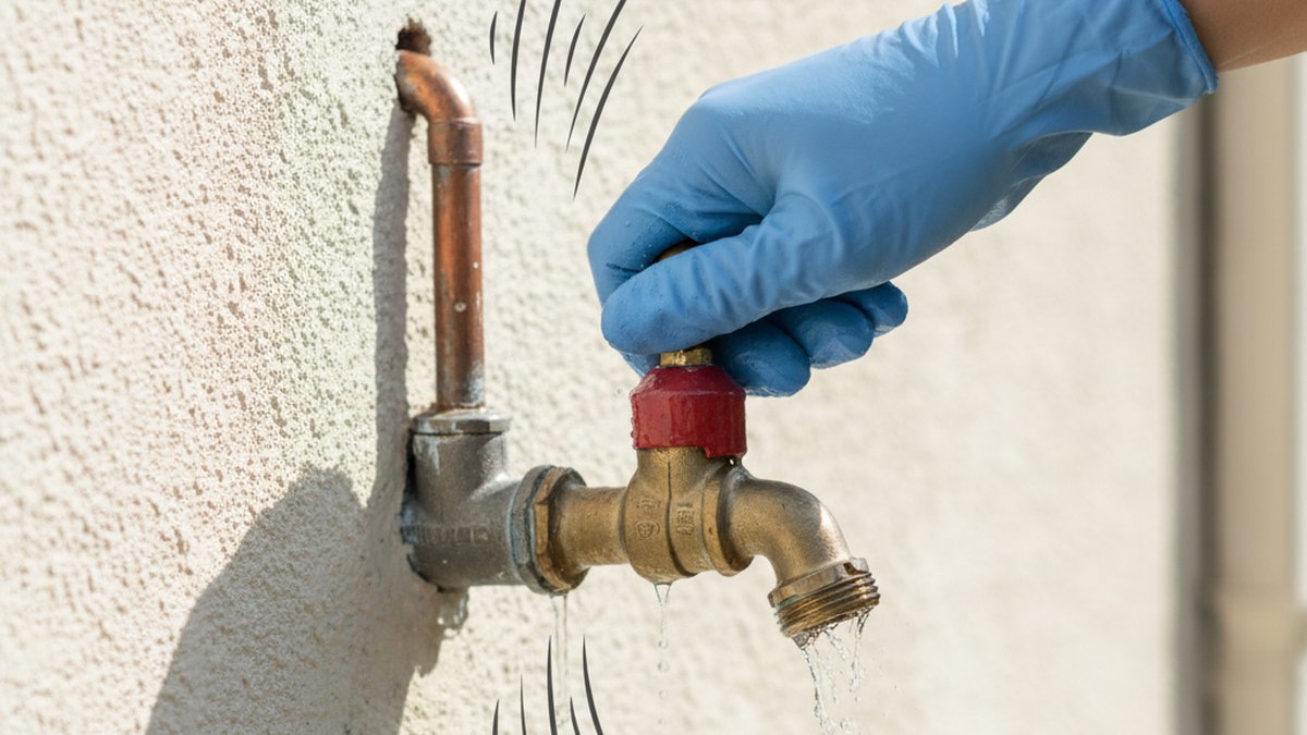 water hammer outside faucet